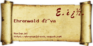 Ehrenwald Éva névjegykártya